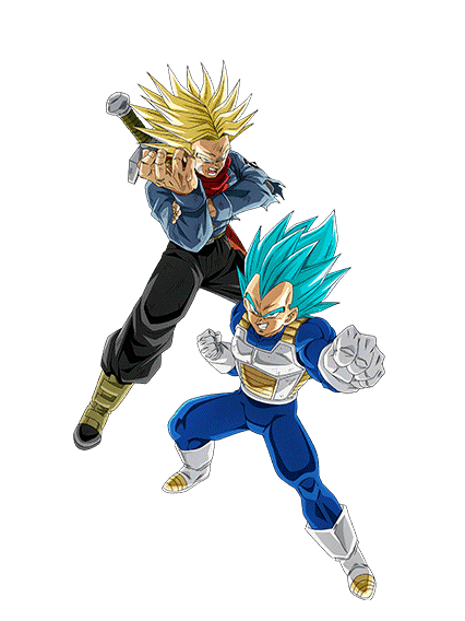 Vegeta Super Saiyan divin SS
& Trunks Super Saiyan (futur)