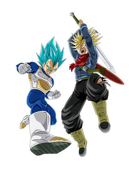Vegeta Super Saiyan divin SS
& Trunks Super Saiyan (futur)