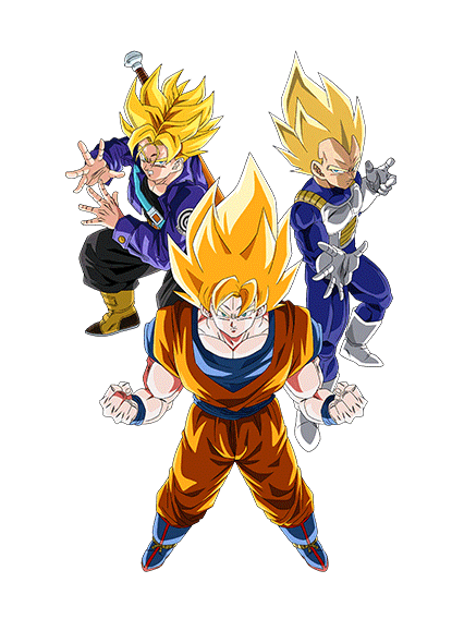 Son Goku Super Saiyan & Vegeta Super Saiyan &
Trunks Super Saiyan (jeune)