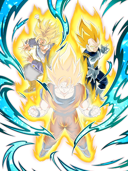 Son Goku Super Saiyan & Vegeta Super Saiyan &
Trunks Super Saiyan (jeune)