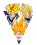 Son Goku Super Saiyan & Vegeta Super Saiyan &
Trunks Super Saiyan (jeune)