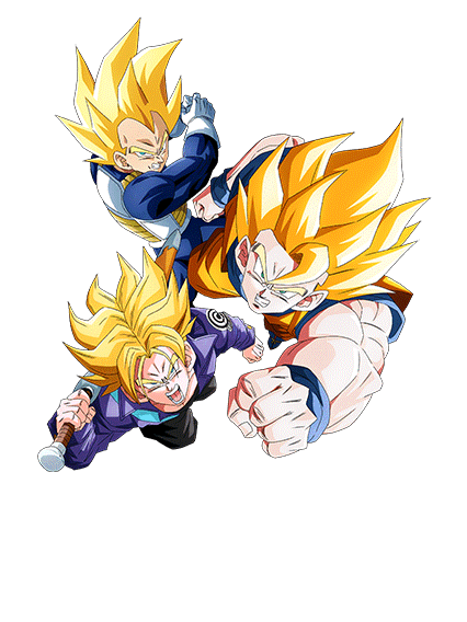 Son Goku Super Saiyan & Vegeta Super Saiyan &
Trunks Super Saiyan (jeune)