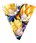 Son Goku Super Saiyan & Vegeta Super Saiyan &
Trunks Super Saiyan (jeune)
