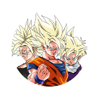Son Goku Super Saiyan & Son Gohan Super Saiyan (enfant) &
Trunks Super Saiyan (jeune)