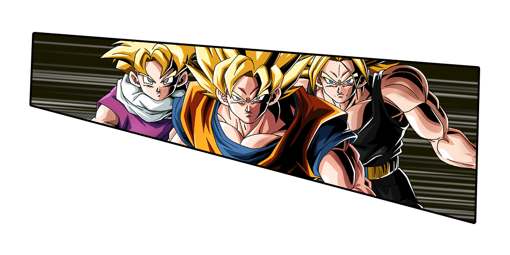 Son Goku Super Saiyan & Son Gohan Super Saiyan (enfant) &
Trunks Super Saiyan (jeune)