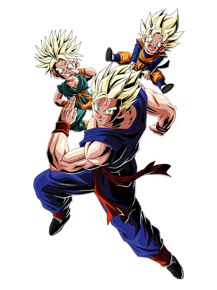 Son Gohan Super Saiyan (jeune) + Trunks Super
Saiyan (petit) & Son Goten Super Saiyan (petit)