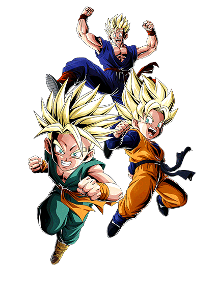 Trunks Super Saiyan (petit) & Son Goten Super
Saiyan (petit) + Son Gohan Super Saiyan (jeune)