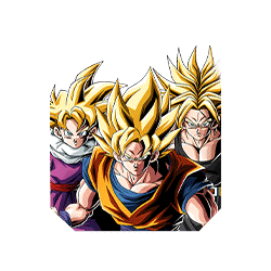 Son Goku Super Saiyan & Son Gohan Super Saiyan (enfant) & 
Trunks Super Saiyan (jeune)