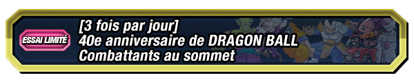 40e anniversaire de DRAGON BALL 
Combattants au sommet
