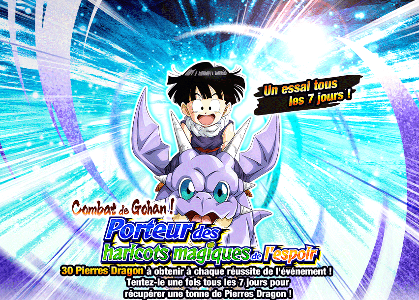 Combat de Gohan ! 
Porteur des haricots magiques de l'espoir