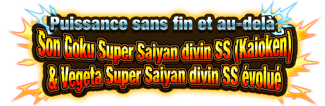 Son Goku Super Saiyan divin SS (Kaioken) & 
Vegeta Super Saiyan divin SS évolué